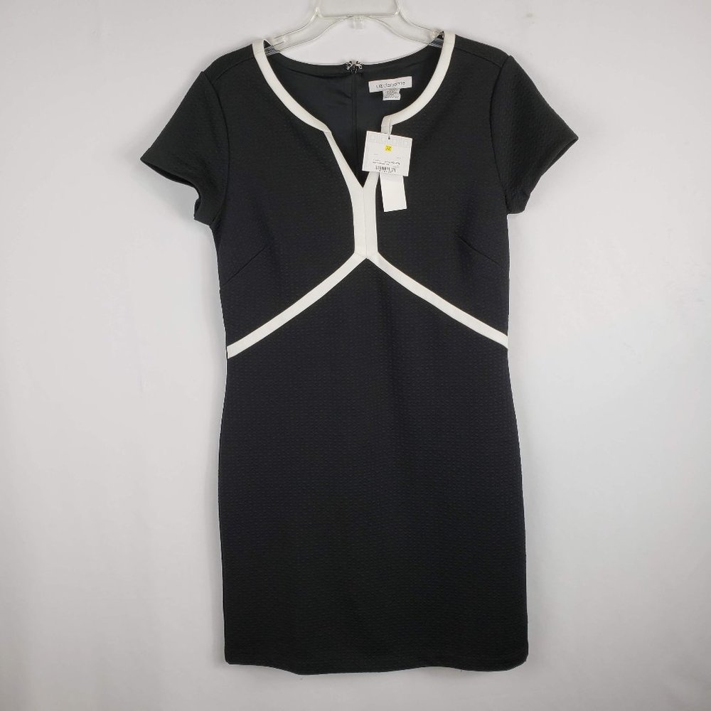 Liz Claiborne black and white fitted dress.